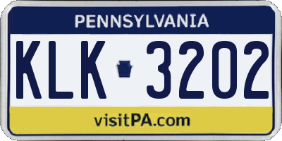 PA license plate KLK3202