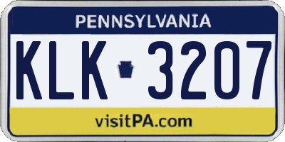 PA license plate KLK3207