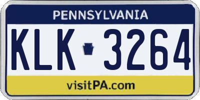 PA license plate KLK3264