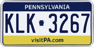 PA license plate KLK3267