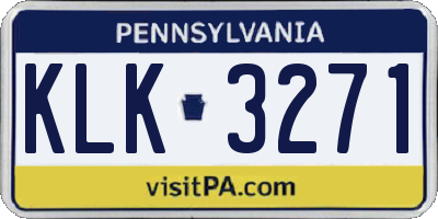 PA license plate KLK3271
