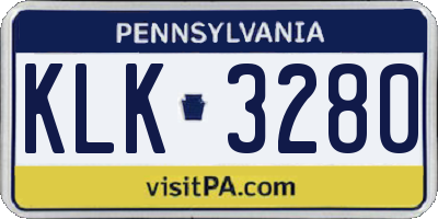 PA license plate KLK3280