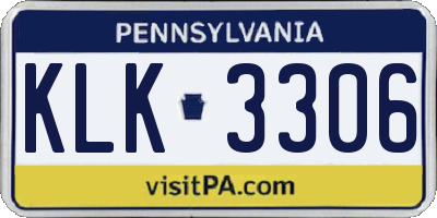 PA license plate KLK3306