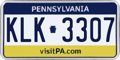 PA license plate KLK3307