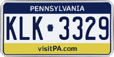 PA license plate KLK3329