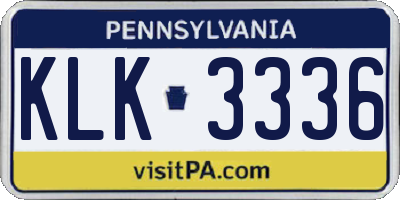 PA license plate KLK3336