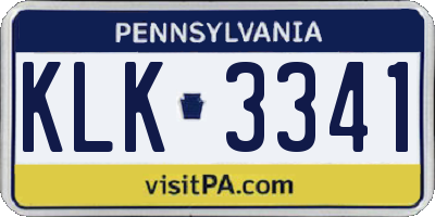 PA license plate KLK3341