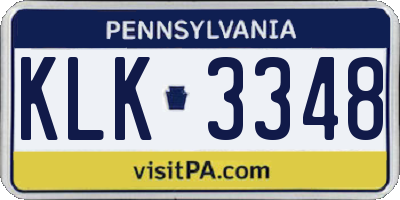 PA license plate KLK3348