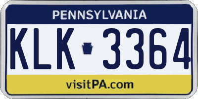 PA license plate KLK3364