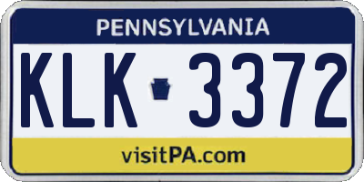 PA license plate KLK3372