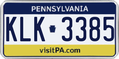 PA license plate KLK3385