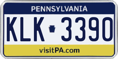 PA license plate KLK3390