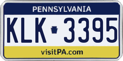 PA license plate KLK3395