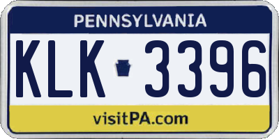 PA license plate KLK3396