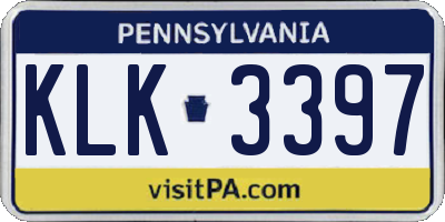 PA license plate KLK3397