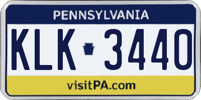 PA license plate KLK3440