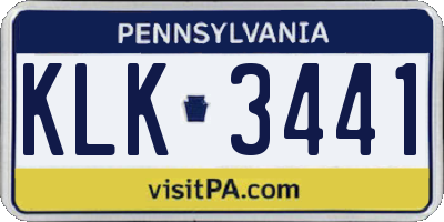 PA license plate KLK3441