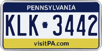 PA license plate KLK3442
