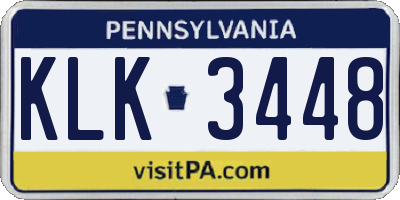 PA license plate KLK3448