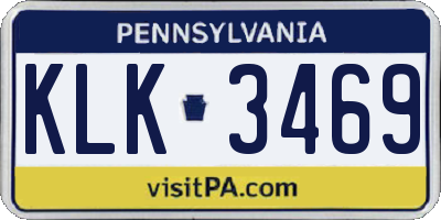 PA license plate KLK3469