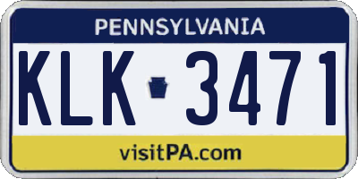 PA license plate KLK3471