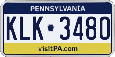 PA license plate KLK3480