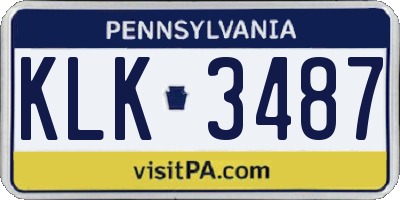 PA license plate KLK3487