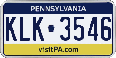 PA license plate KLK3546