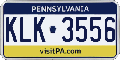 PA license plate KLK3556