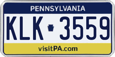 PA license plate KLK3559