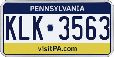 PA license plate KLK3563