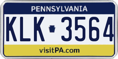 PA license plate KLK3564