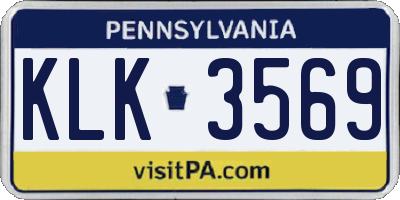 PA license plate KLK3569