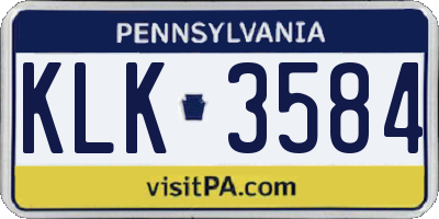 PA license plate KLK3584