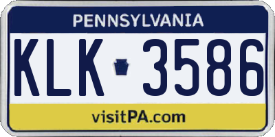 PA license plate KLK3586