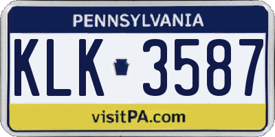 PA license plate KLK3587