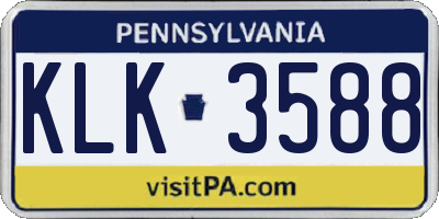 PA license plate KLK3588
