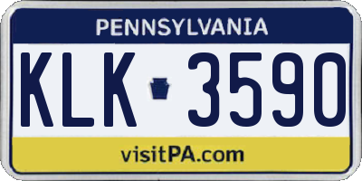 PA license plate KLK3590