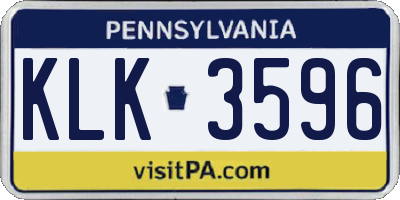 PA license plate KLK3596