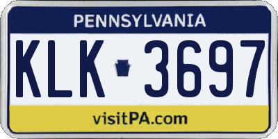 PA license plate KLK3697