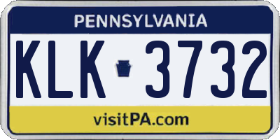PA license plate KLK3732
