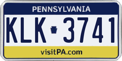 PA license plate KLK3741