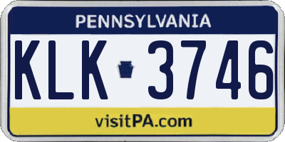 PA license plate KLK3746