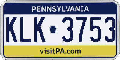 PA license plate KLK3753