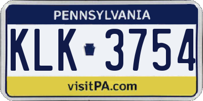 PA license plate KLK3754