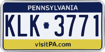 PA license plate KLK3771