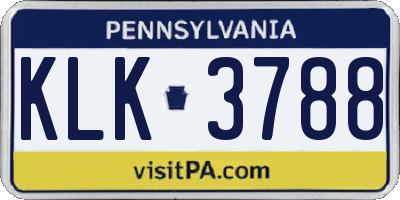 PA license plate KLK3788