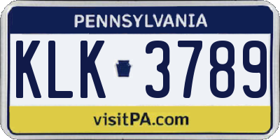 PA license plate KLK3789