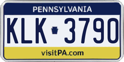 PA license plate KLK3790