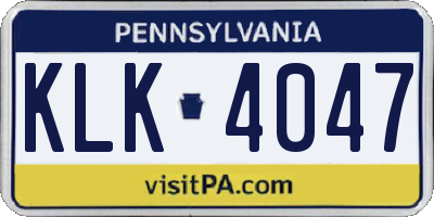 PA license plate KLK4047